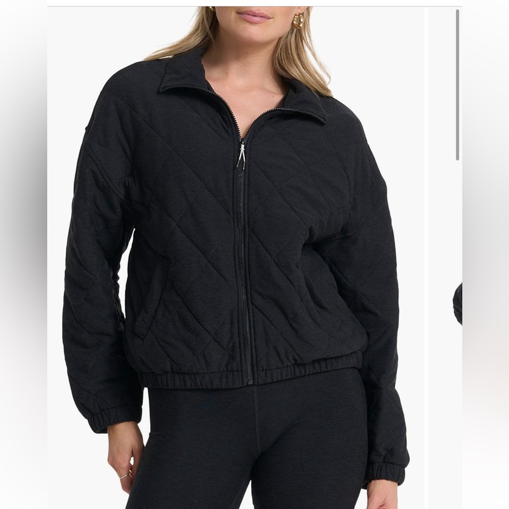 Vuori Black Quilted Zip-Front Jacket